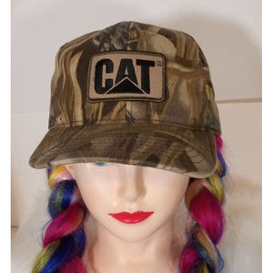 CAT Snap Back Cammo Truckers  Hat Cap Made In USA